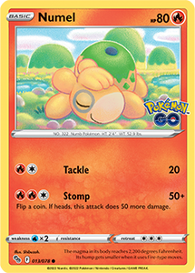 Numel 13/78 SWSH Pokemon GO Common Pokemon Card TCG Near Mint