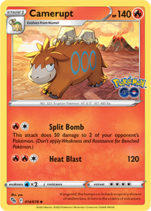 Camerupt 14/78 SWSH Pokemon GO Uncommon Pokemon Card TCG Near Mint