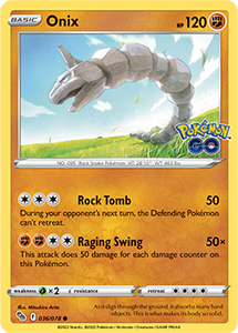 Onix 36/78 SWSH Pokemon GO Common Pokemon Card TCG Near Mint