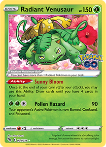 Radiant Venusaur 04/78 SWSH Pokemon GO Rare Pokemon Card TCG Near Mint