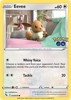 Eevee 54/78 SWSH Pokemon GO Common Pokemon Card TCG Near Mint