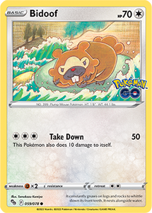 Bidoof 59/78 SWSH Pokemon GO Common Pokemon Card TCG Near Mint