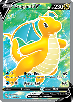 Dragonite V 76/78 SWSH Pokemon GO Full Art Holo Ultra Rare Pokemon Card TCG Near Mint
