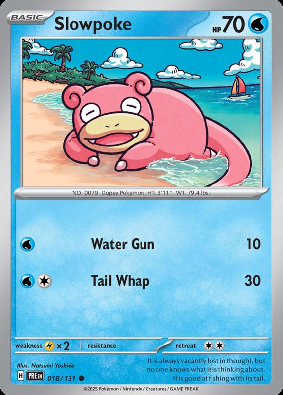 Slowpoke (18/131) Scarlet and Violet Prismatic Evolutions Common Pokemon Card TCG