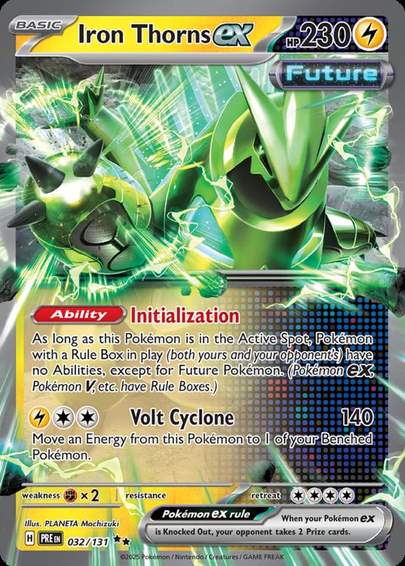 Iron Thorns ex (32/131) Scarlet and Violet Prismatic Evolutions Double Rare Pokemon Card TCG