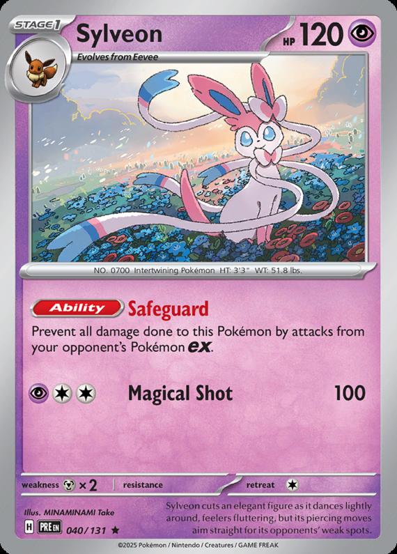 Sylveon (40/131) Scarlet and Violet Prismatic Evolutions Rare Pokemon Card TCG