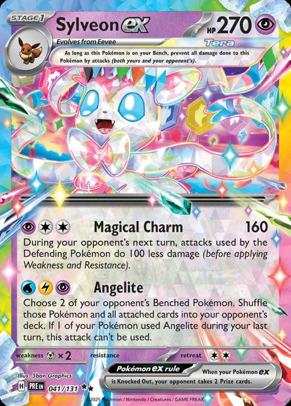 Sylveon ex (41/131) Scarlet and Violet Prismatic Evolutions Double Rare Pokemon Card TCG