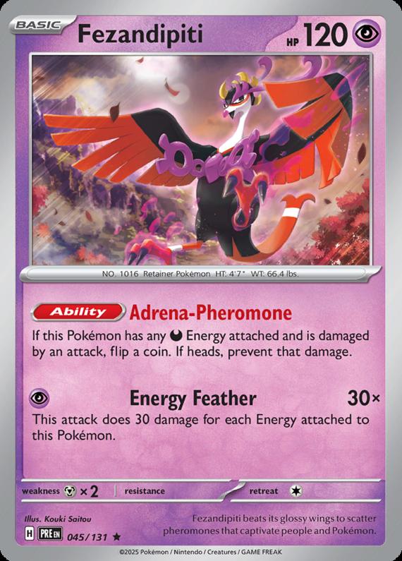 Fezandipiti (45/131) Scarlet and Violet Prismatic Evolutions Rare Pokemon Card TCG