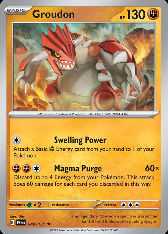Groudon (49/131) Scarlet and Violet Prismatic Evolutions Rare Pokemon Card TCG