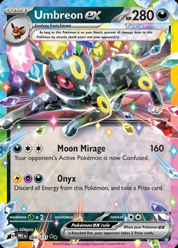 Umbreon ex (60/131) Scarlet and Violet Prismatic Evolutions Double Rare Pokemon Card TCG