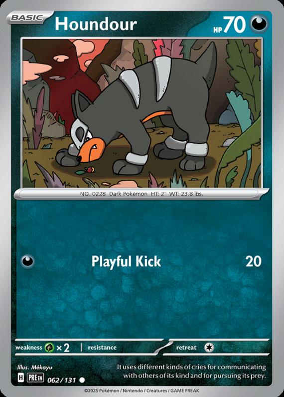 Houndour (62/131) Scarlet and Violet Prismatic Evolutions Common Pokemon Card TCG