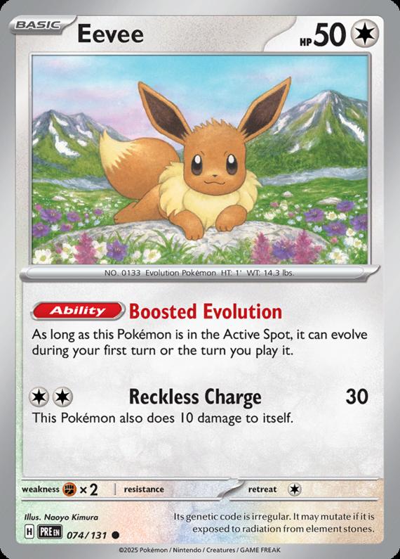 Eevee (74/131) Scarlet and Violet Prismatic Evolutions Common Pokemon Card TCG
