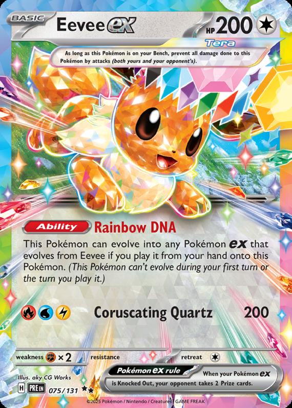 Eevee ex (75/131) Scarlet and Violet Prismatic Evolutions Double Rare Pokemon Card TCG