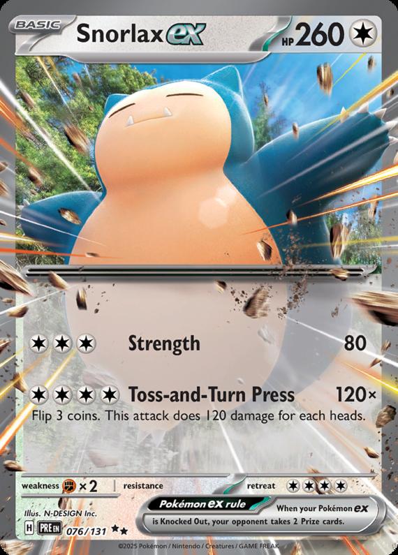 Snorlax ex (76/131) Scarlet and Violet Prismatic Evolutions Double Rare Pokemon Card TCG