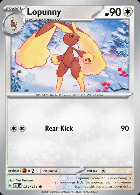 Lopunny (84/131) Scarlet and Violet Prismatic Evolutions Common Pokemon Card TCG