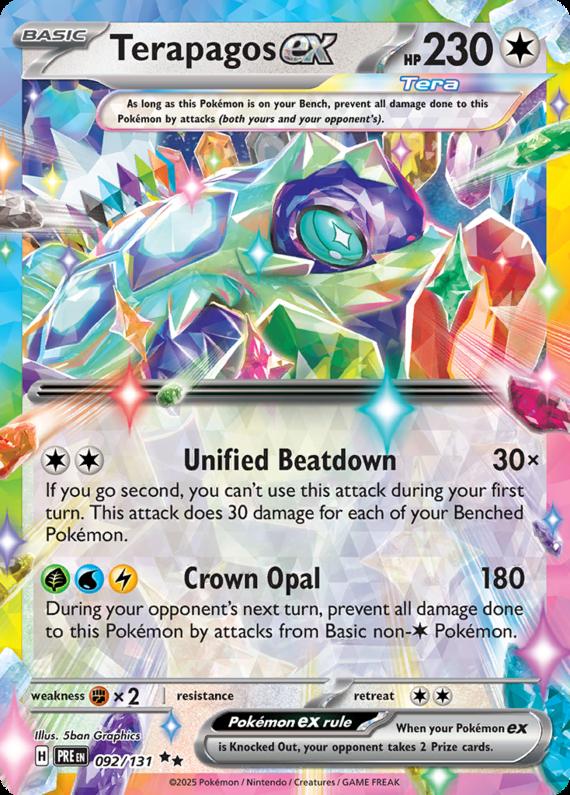 Terapagos ex (92/131) Scarlet and Violet Prismatic Evolutions Double Rare Pokemon Card TCG