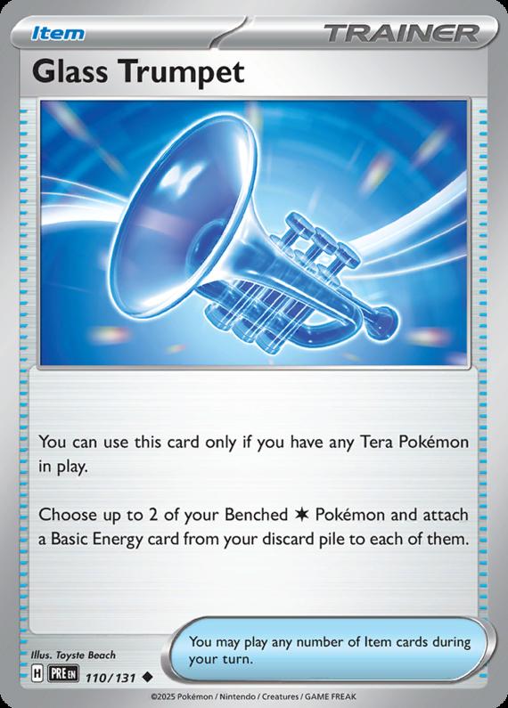 Glass Trumpet (110/131) Scarlet and Violet Prismatic Evolutions Uncommon Pokemon Card TCG