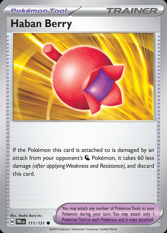 Haban Berry (111/131) Scarlet and Violet Prismatic Evolutions Common Pokemon Card TCG