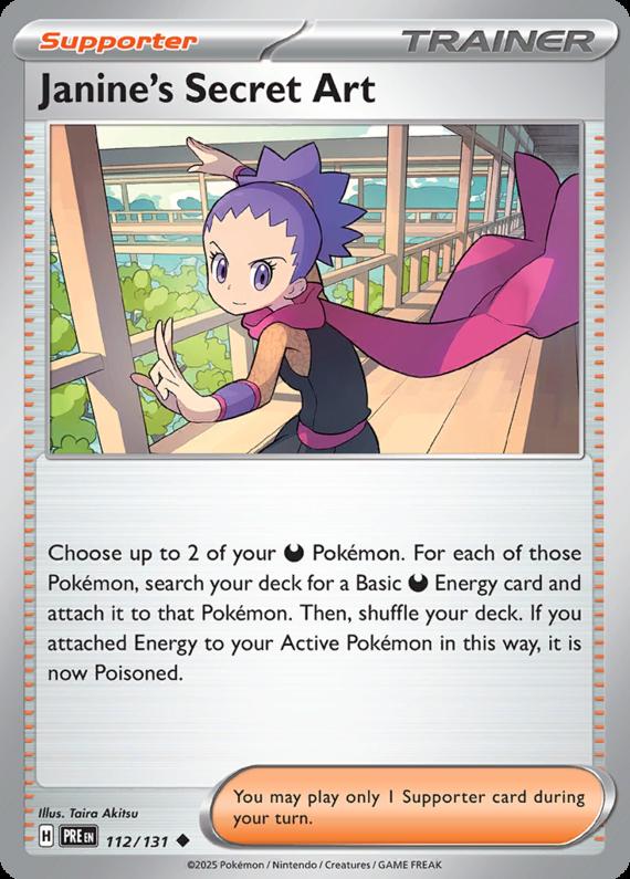 Janine's Secret Art (112/131) Scarlet and Violet Prismatic Evolutions Uncommon Pokemon Card TCG