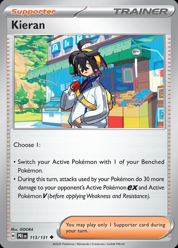 Kieran (113/131) Scarlet and Violet Prismatic Evolutions Uncommon Pokemon Card TCG
