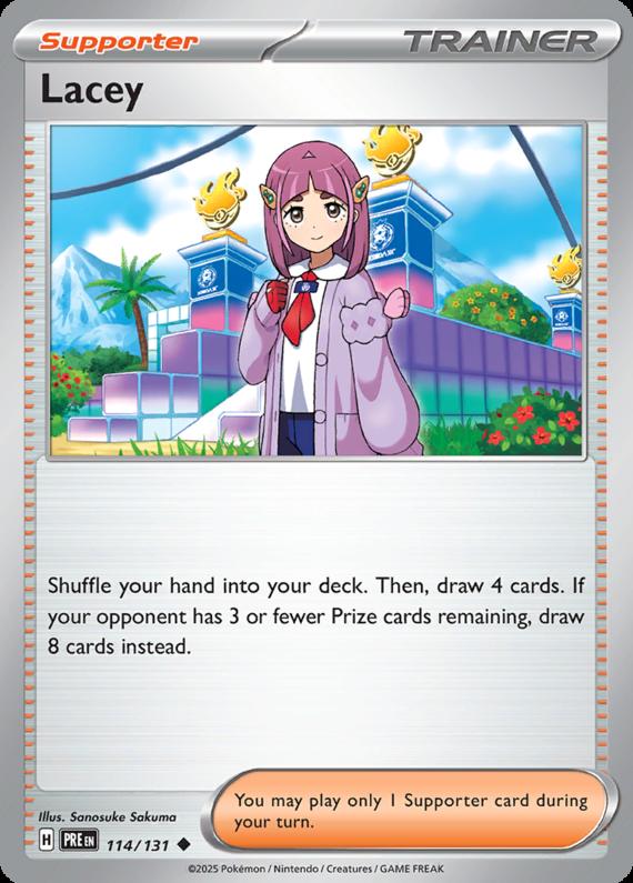 Lacey (114/131) Scarlet and Violet Prismatic Evolutions Uncommon Pokemon Card TCG