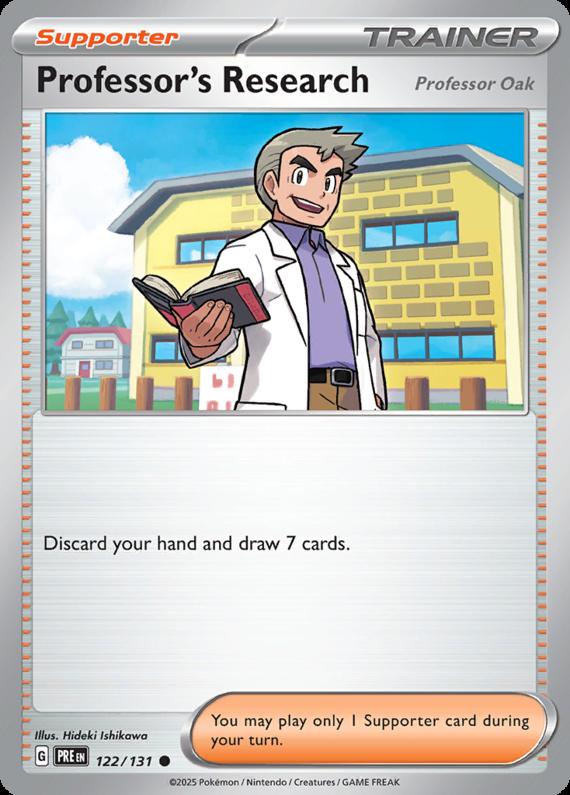 Professor's Research [Professor Oak] (122/131) Scarlet and Violet Prismatic Evolutions Common Pokemon Card TCG