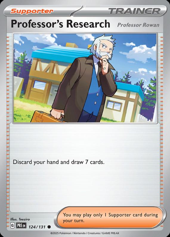 Professor's Research [Professor Rowan] (124/131) Scarlet and Violet Prismatic Evolutions Common Pokemon Card TCG