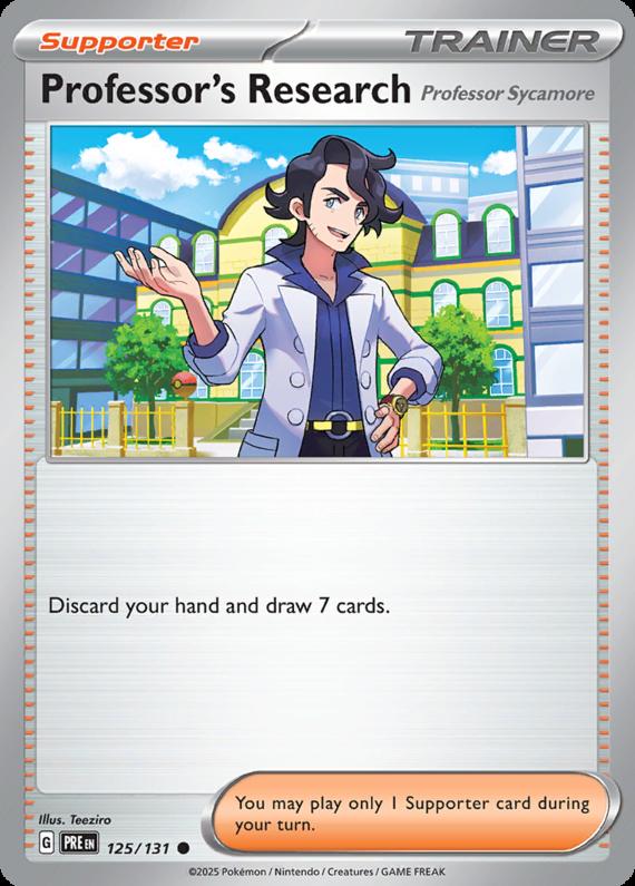 Professor's Research [Professor Sycamore] (125/131) Scarlet and Violet Prismatic Evolutions Common Pokemon Card TCG