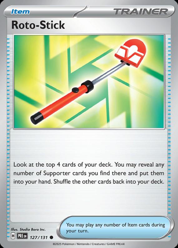 Roto-Stick (127/131) Scarlet and Violet Prismatic Evolutions Pokeball Reverse Holo Common Pokemon Card TCG