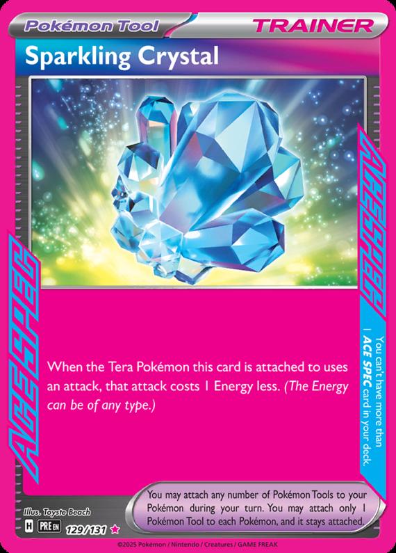 Sparkling Crystal (129/131) Scarlet and Violet Prismatic Evolutions Ace Spec Pokemon Card TCG