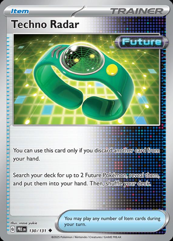 Techno Radar (130/131) Scarlet and Violet Prismatic Evolutions Pokeball Reverse Holo Uncommon Pokemon Card TCG