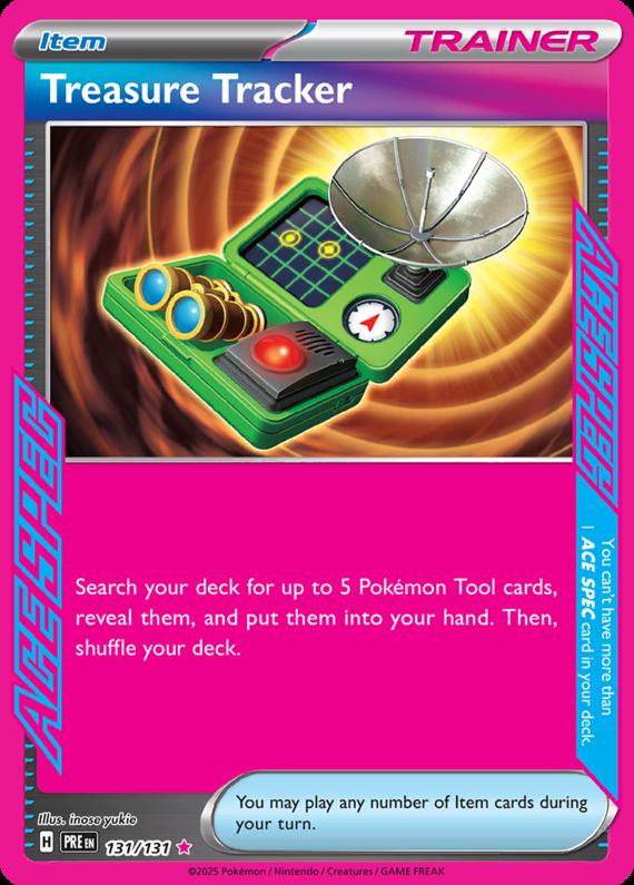 Treasure Tracker (131/131) Scarlet and Violet Prismatic Evolutions Ace Spec Pokemon Card TCG