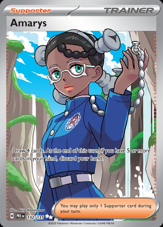Amarys (132/131) Scarlet and Violet Prismatic Evolutions Ultra Rare Pokemon Card TCG