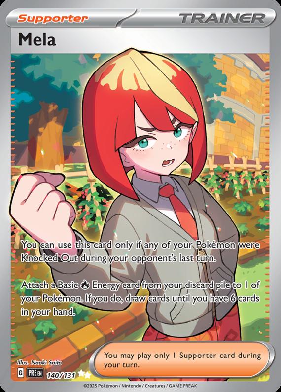 Mela (140/131) Scarlet and Violet Prismatic Evolutions Ultra Rare Pokemon Card TCG