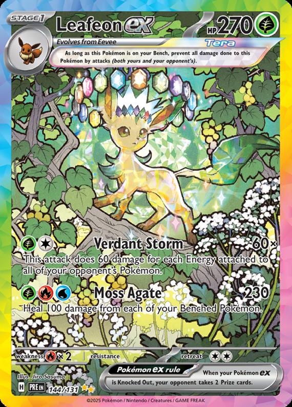Leafeon ex (144/131) Scarlet and Violet Prismatic Evolutions Special Illustration Rare Pokemon Card TCG