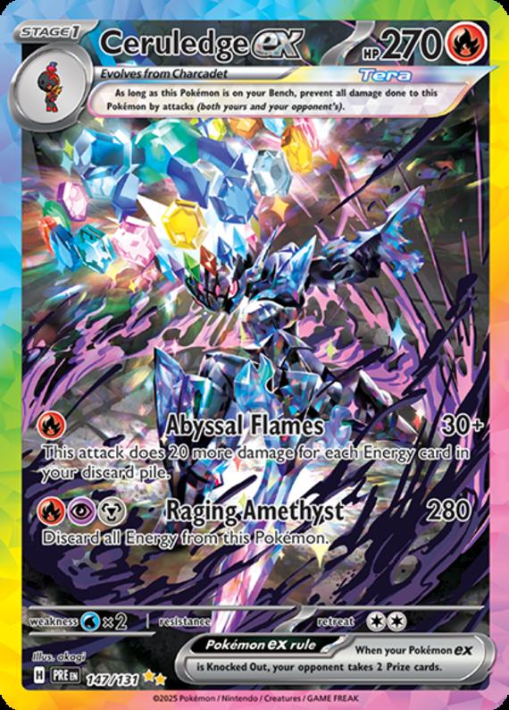 Ceruledge ex (147/131) Scarlet and Violet Prismatic Evolutions Special Illustration Rare Pokemon Card TCG