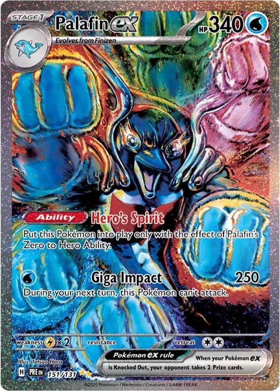 Palafin ex (151/131) Scarlet and Violet Prismatic Evolutions Special Illustration Rare Pokemon Card TCG