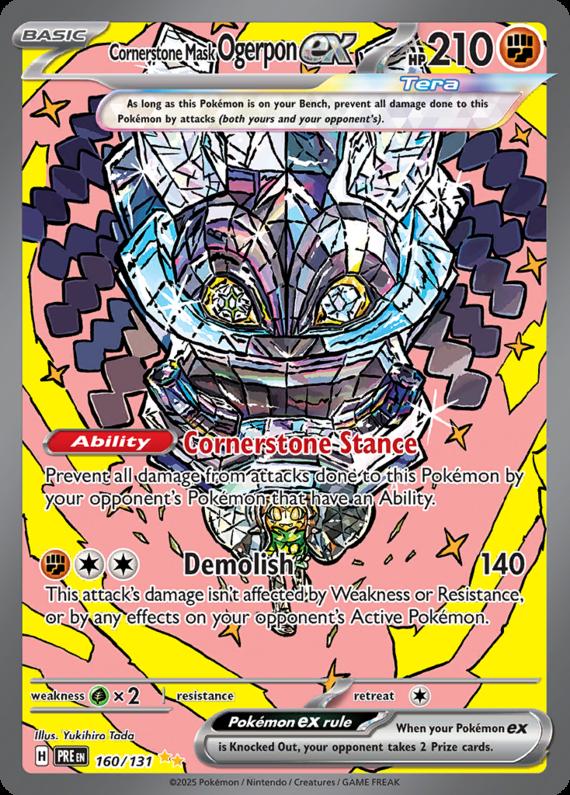 Cornerstone Mask Ogerpon ex (160/131) Scarlet and Violet Prismatic Evolutions Special Illustration Rare Pokemon Card TCG
