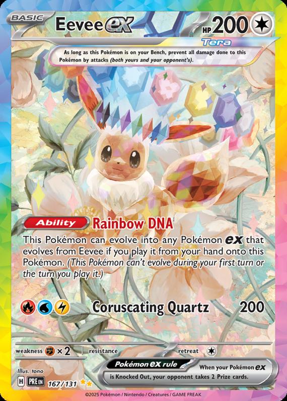 Eevee ex (167/131) Scarlet and Violet Prismatic Evolutions Special Illustration Rare Pokemon Card TCG
