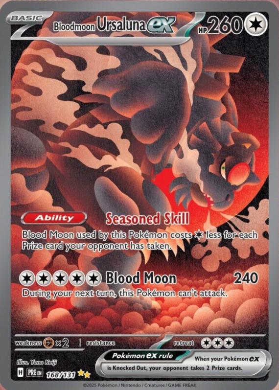 Bloodmoon Ursaluna ex (168/131) Scarlet and Violet Prismatic Evolutions Special Illustration Rare Pokemon Card TCG