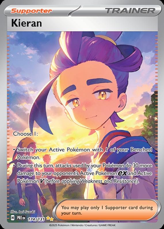 Kieran (174/131) Scarlet and Violet Prismatic Evolutions Special Illustration Rare Pokemon Card TCG