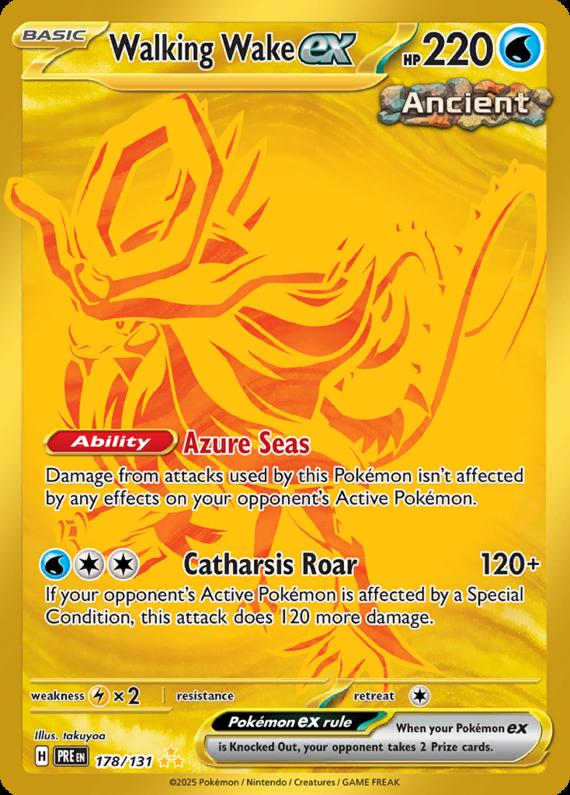Walking Wake ex (178/131) Scarlet and Violet Prismatic Evolutions Hyper Rare Pokemon Card TCG
