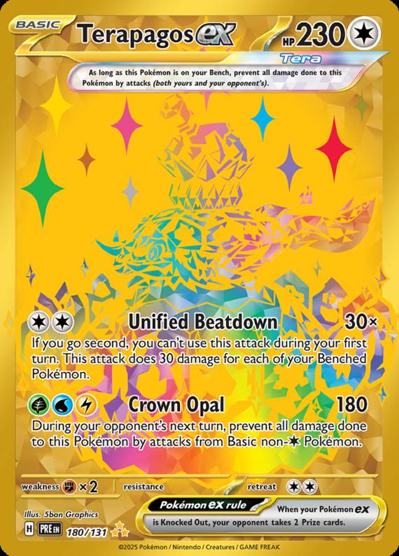 Terapagos ex (180/131) Scarlet and Violet Prismatic Evolutions Hyper Rare Pokemon Card TCG