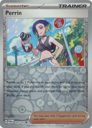 Perrin 160/167 SV Twilight Masquerade Reverse Holo Uncommon Trainer Pokemon Card TCG Near Mint 