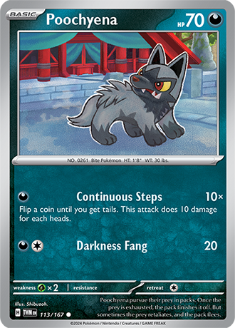 Poochyena 113/167 SV Twilight Masquerade Common Pokemon Card TCG Near Mint