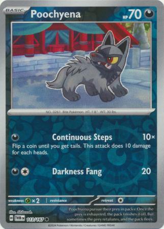 Poochyena 113/167 SV Twilight Masquerade Reverse Holo Common Pokemon Card TCG Near Mint