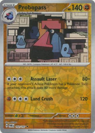Probopass 102/167 SV Twilight Masquerade Reverse Holo Uncommon Pokemon Card TCG Near Mint