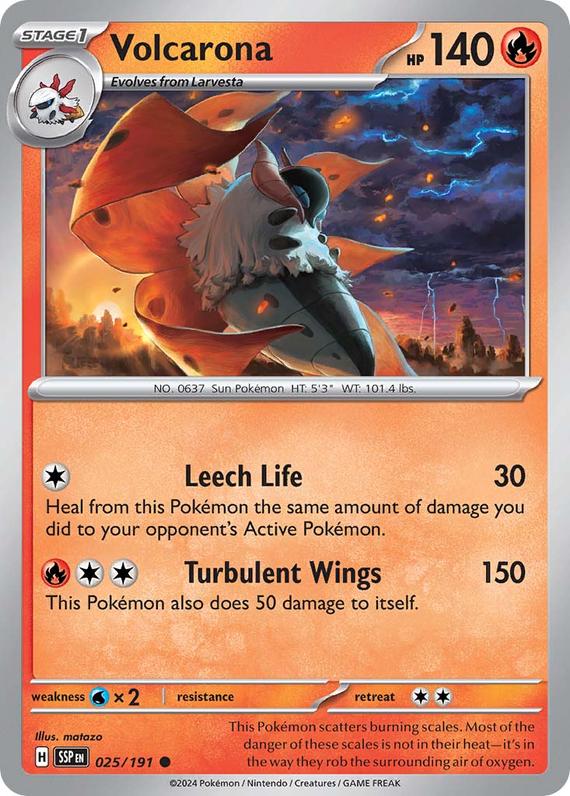 Volcarona (25/191) SV Surging Sparks Common Pokemon Card TCG