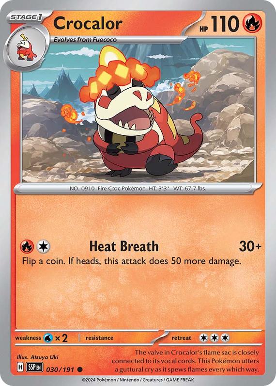 Crocalor (30/191) SV Surging Sparks Common Pokemon Card TCG