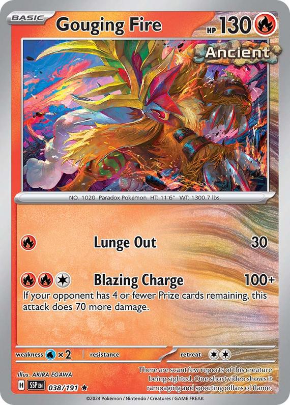 Gouging Fire (38/191) SV Surging Sparks Rare Pokemon Card TCG